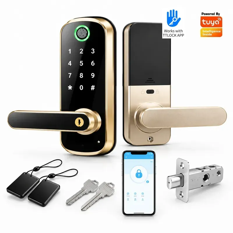 Smart Door Lock Wifi - Houten deur met slim elektronisch slot,