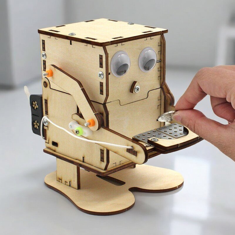 Houten doe-het-zelf robot die  - Stem Robotics Kit recensie en prijs